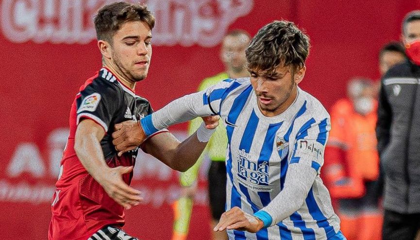 Sergio Carreira y Kevin Villodres en un Mirandés-Málaga