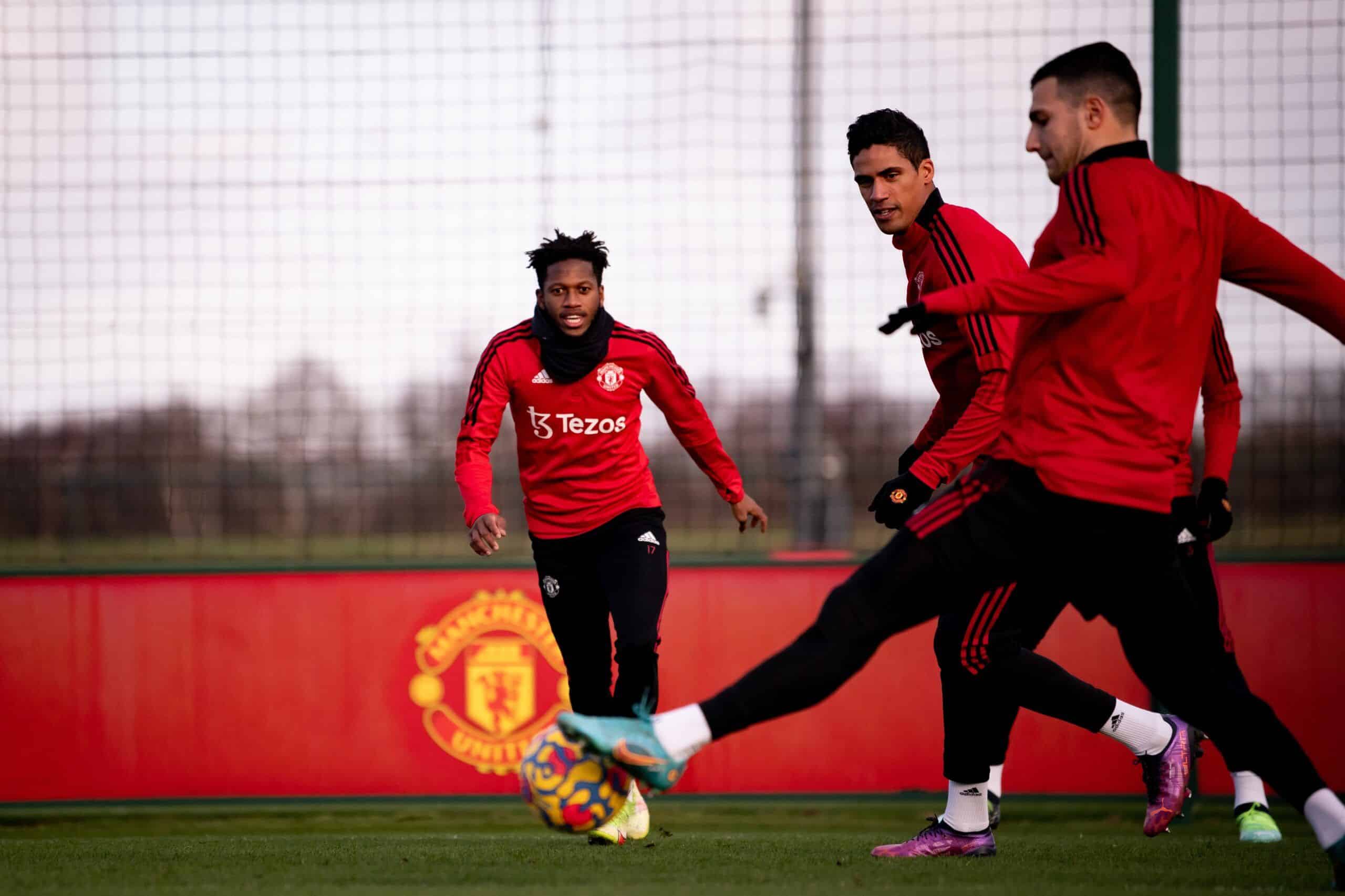 Jugadores del Manchester United en una sesión de entrenamiento. Fuente: @ManUtd