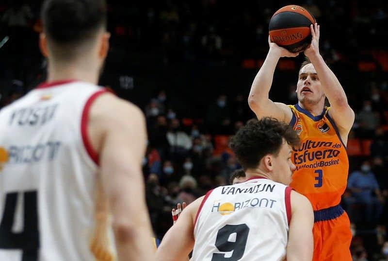 Klemen Prepelic lidera a Valencia Basket con sus rachas desde el triple. Fuente: M. A. Polo (VBC).