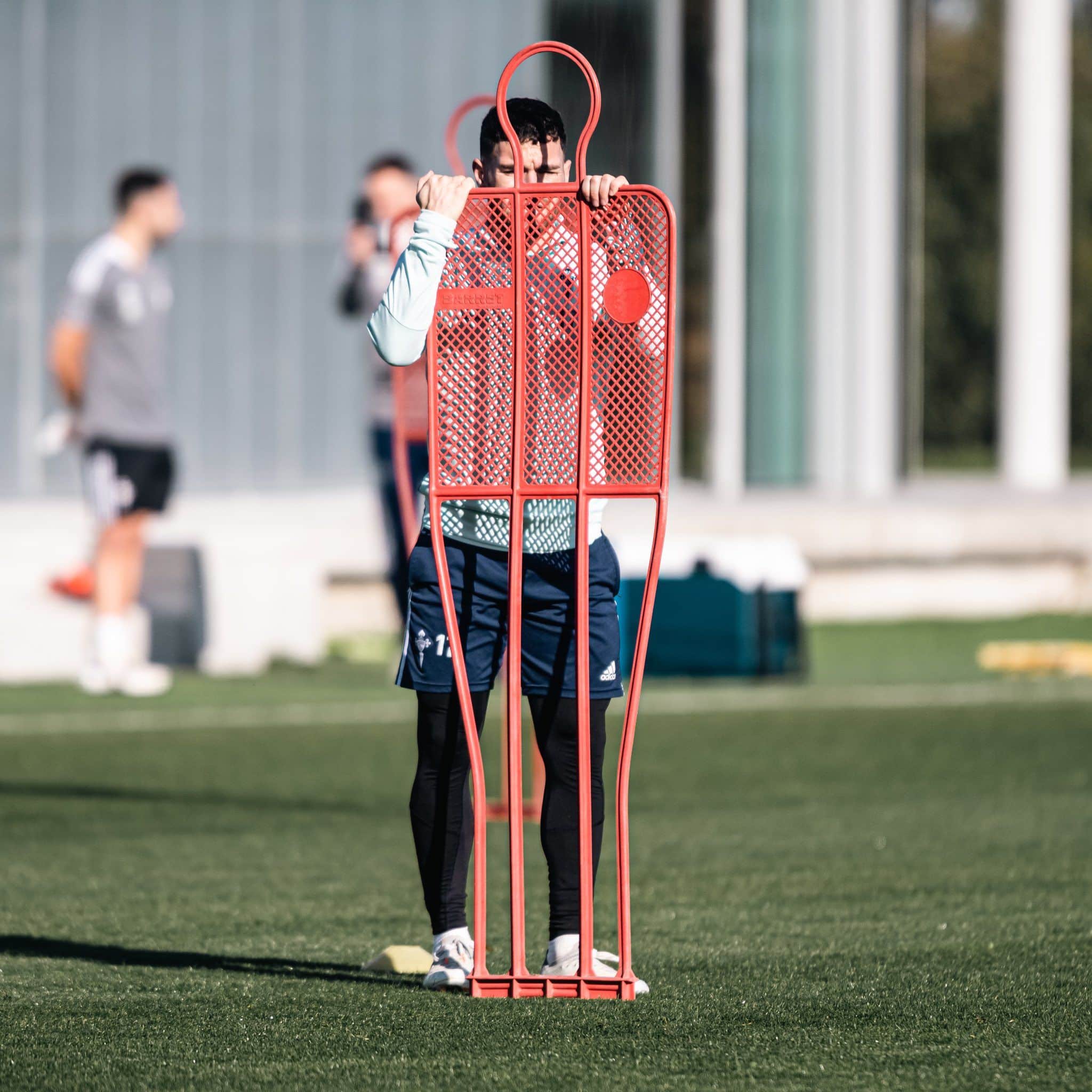 Javi Galán, en un entrenaniento vespertino