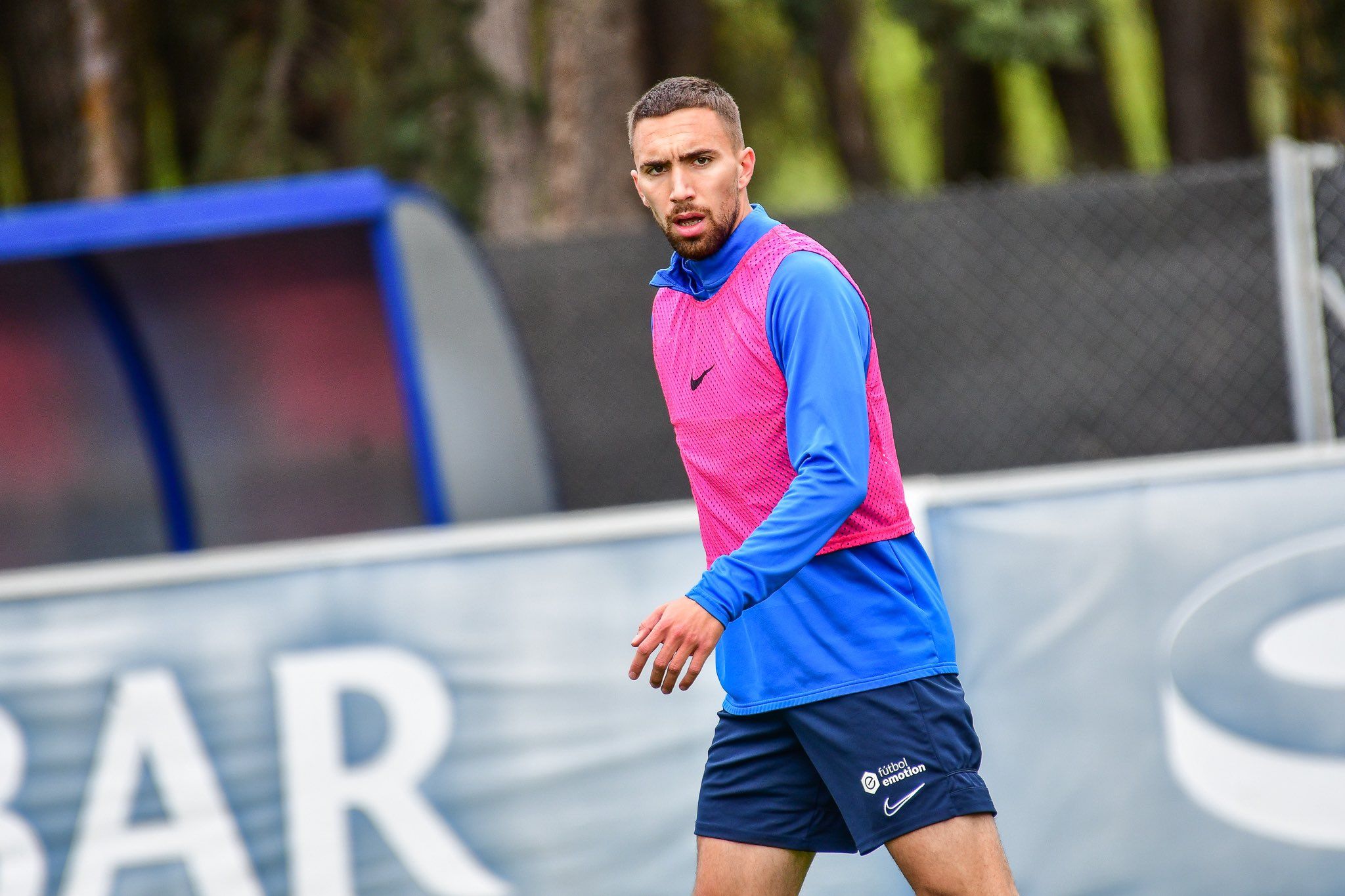 Darío Póveda  durante un entrenamiento con la SD Huesca el curso pasado (Foto: SD Huesca)