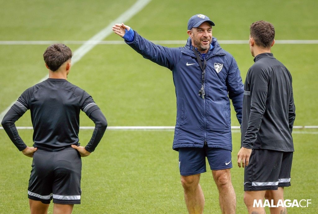 Imagen de Guede en un entrenamiento esta semana. Foto: Málaga C.F