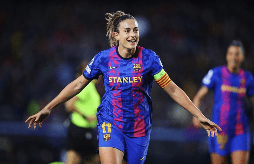 Alexia Putellas celebrando un gol en el Camp Nou | Fuente imagen: Instagram @alexiaputellas