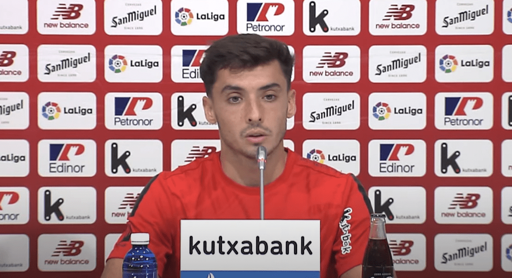 Oier Zarraga en rueda de prensa. Imagen: Athletic Club