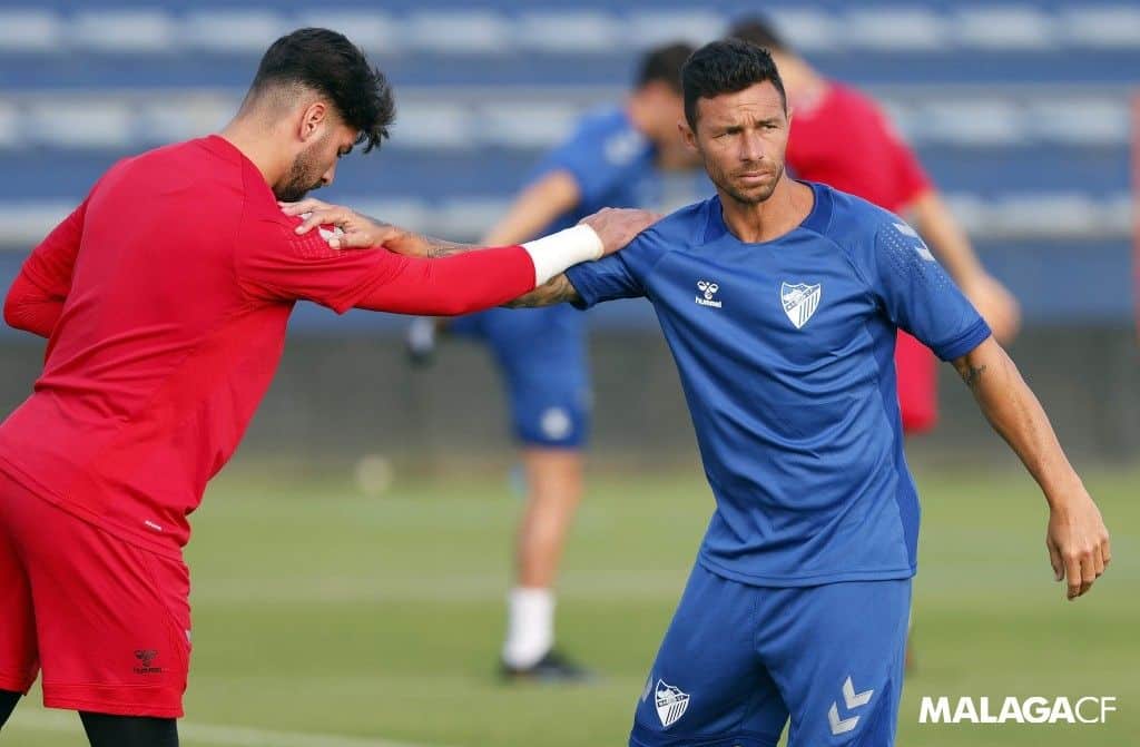 Rubén Castro en un entrenamiento la pasada campaña con el Málaga (Foto; Málaga CF
)