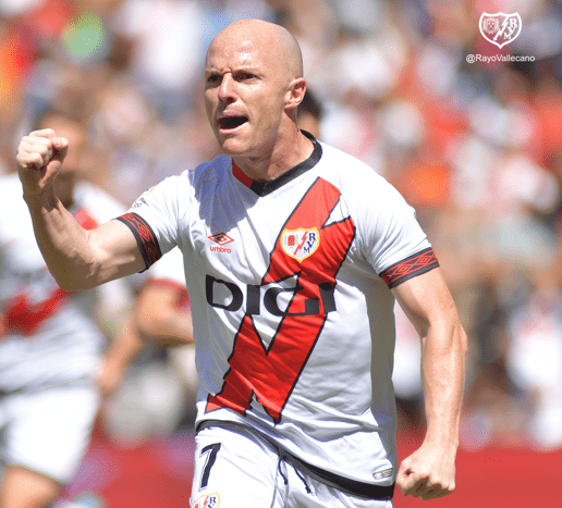 Isi Palazón fue el auténtico protagonista de la victoria de su equipo. Fuente: Rayo Vallecano.