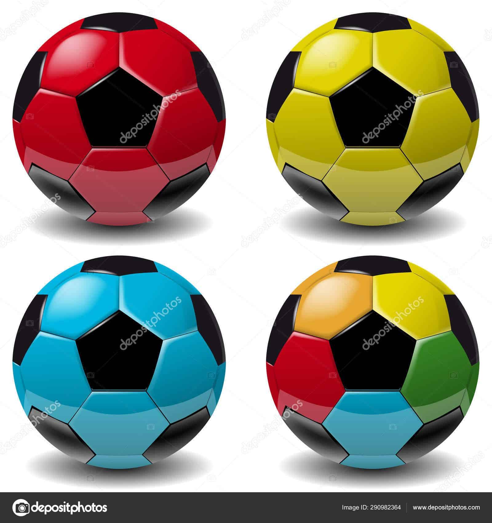 Football, soccer ball set isolated on white background. Soccer football ball 3D realistic object for your business project. Football soccer ball Vector Illustration