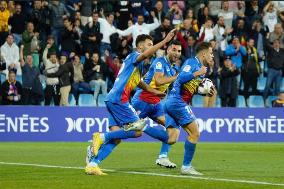 Germán Valera celebrando su gol ante el Levante