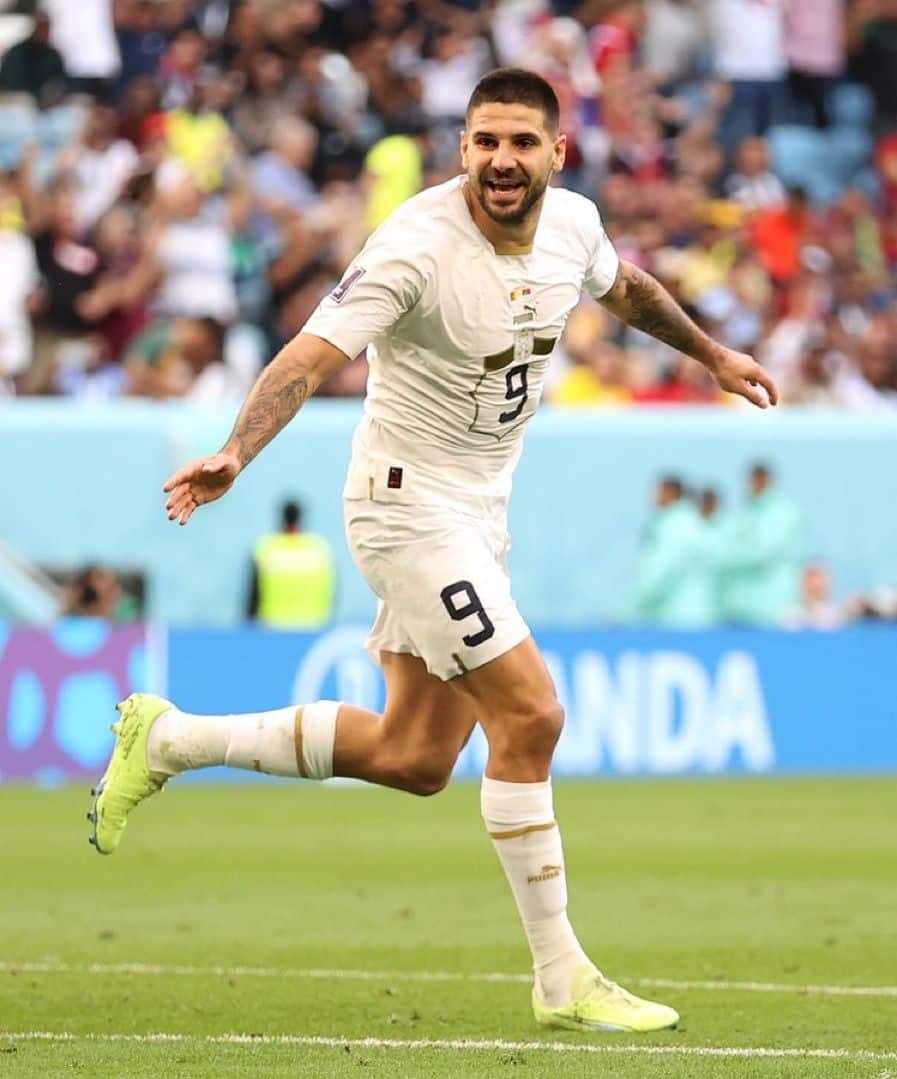 Mitrovic celebra su gol. Foto: Copa Mundial FIFA.