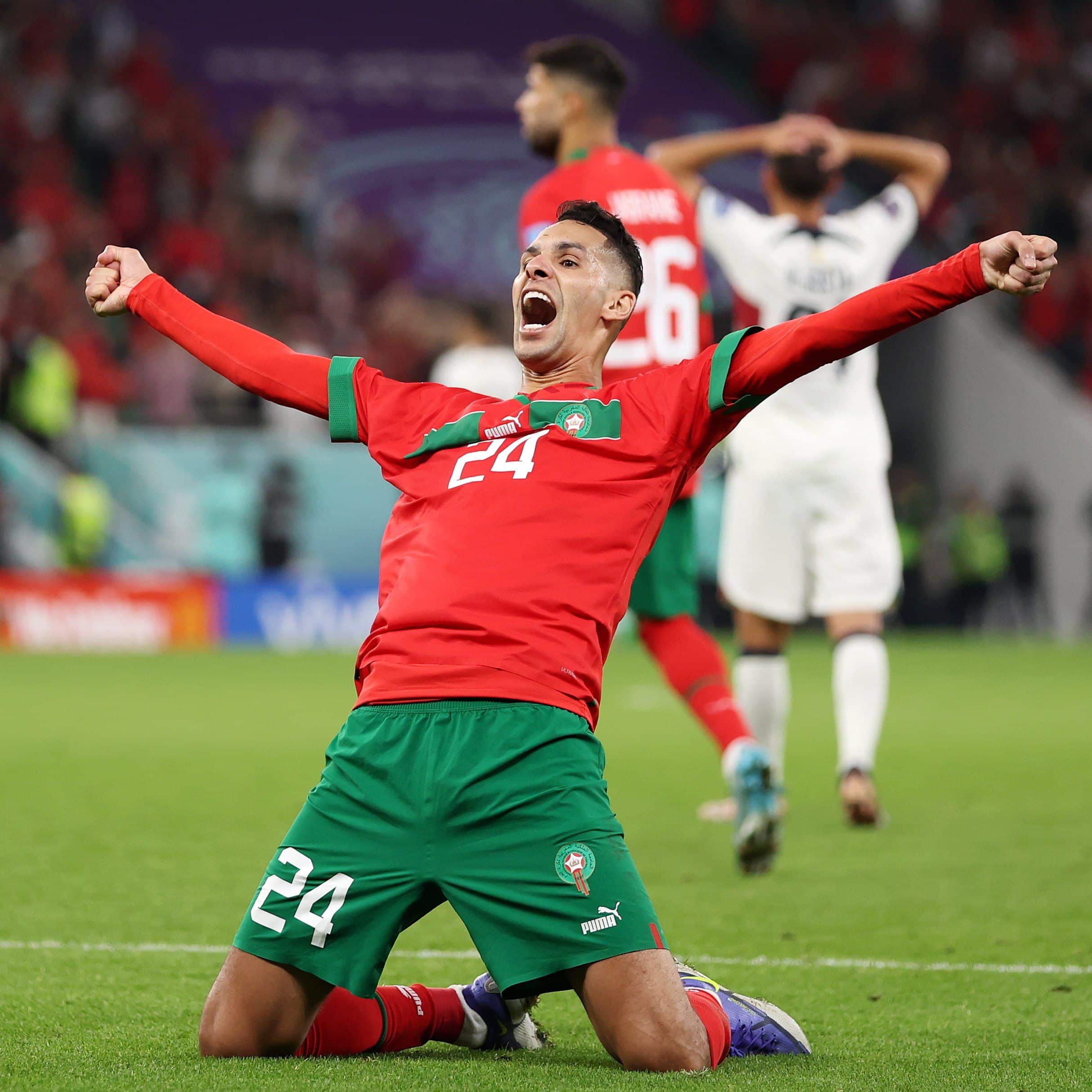 Marruecos celebra su pase histórico. Vía @fifaworldcup, en Twitter: https://twitter.com/fifaworldcup_es/status/1601623004689014785/photo/1