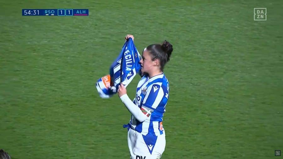 Nerea dedica el gol a Ceci