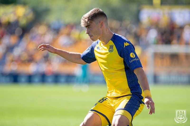 Pablo García en un partido con la AD Alcorcón