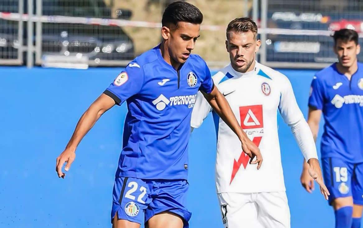 Algobia en un partido con el filial del Getafe en 2021