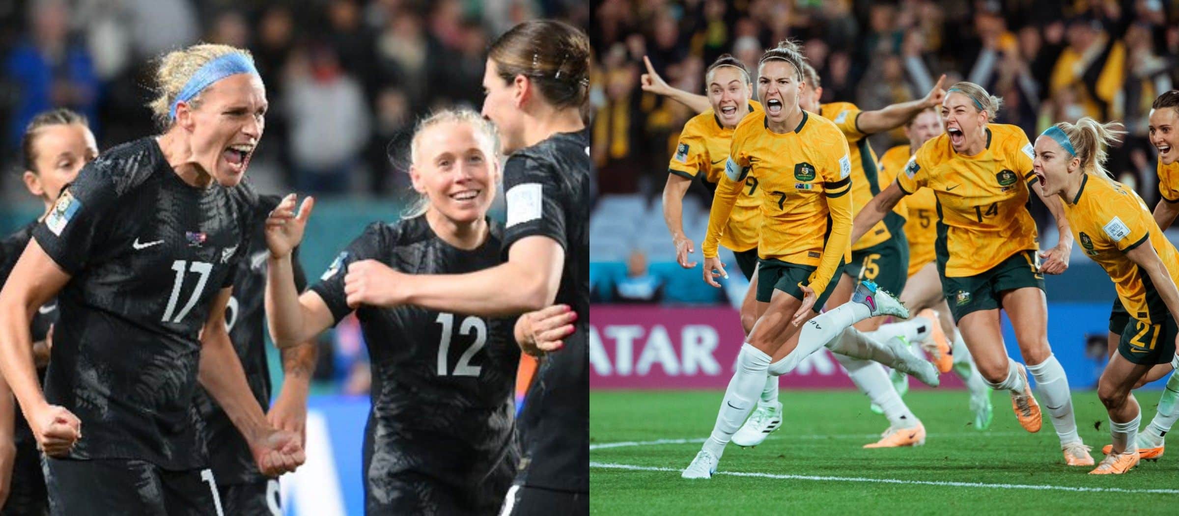 Las selecciones de Nueva Zelanda (izquierda) y Australia (derecha) se estrenan en el Mundial batiendo sus propios récords de asistencia. Fuente: Cuentas Oficiales de Twitter de ambas selecciones (@NZ_Football/@TheMatildas)