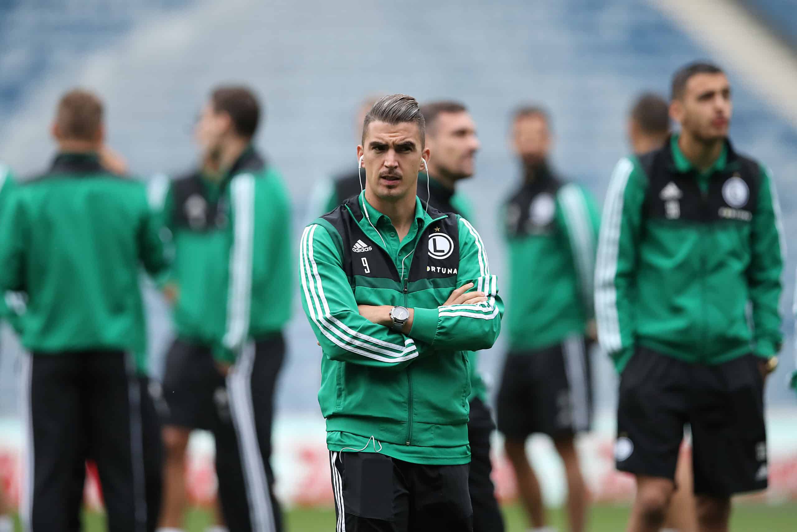 GLASGOW, SCOTLAND - AUGUST 29: Carlos Lopez of Legia Warsaw is seen ahead of the UEFA Europa League Play Off First Leg match between Rangers FC and Legia Warsaw at Ibrox Stadium on August 29, 2019 in Glasgow, United Kingdom. (Photo by Ian MacNicol/Getty Images)