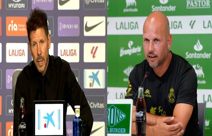 Diego P. Simeone y José A. López los triunfadores de la primera jornada del curso. Imagen Atlético / Racing de Santander.
