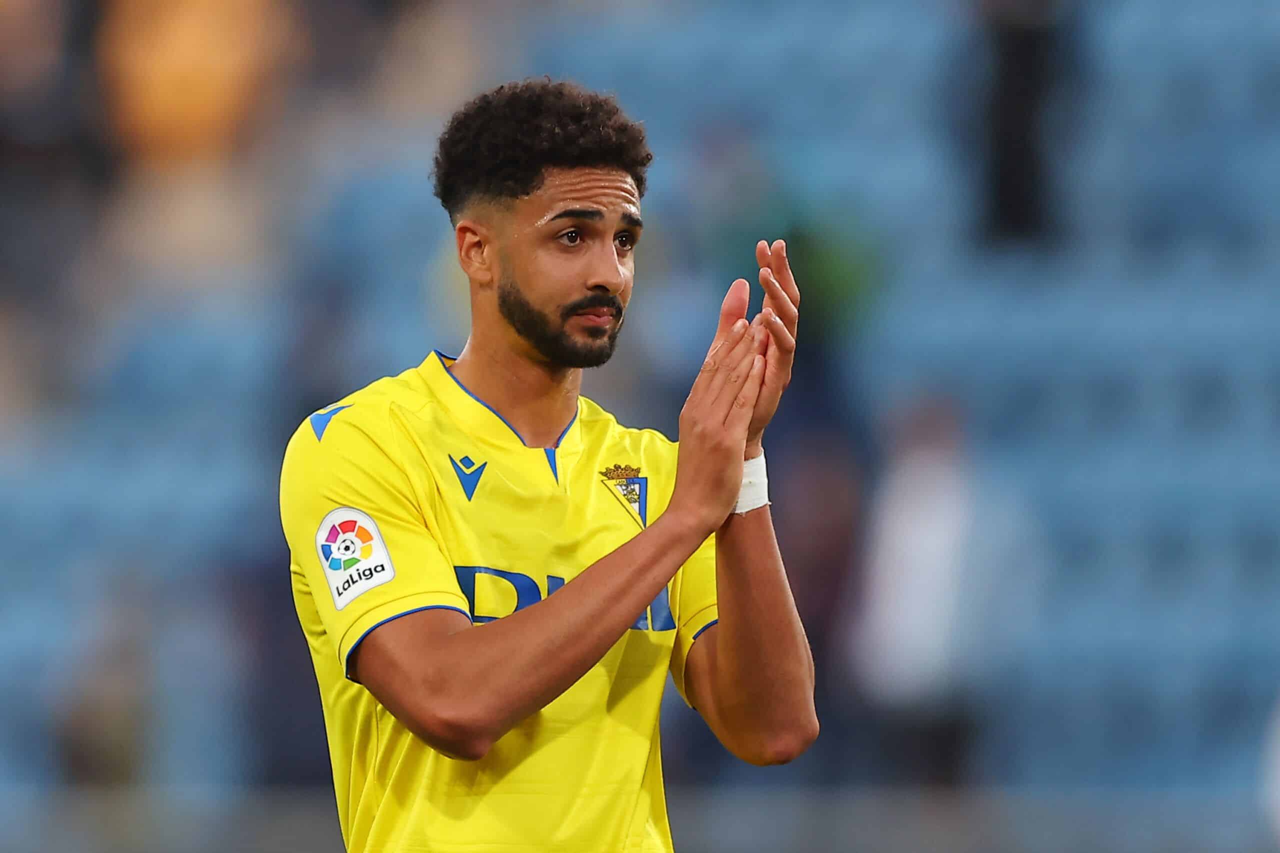 CADIZ, SPAIN - APRIL 01: Chris Ramos of Cadiz CF looks dejected following the LaLiga Santander match between Cadiz CF and Sevilla FC at Estadio Nuevo Mirandilla on April 01, 2023 in Cadiz, Spain. (Photo by Fran Santiago/Getty Images)