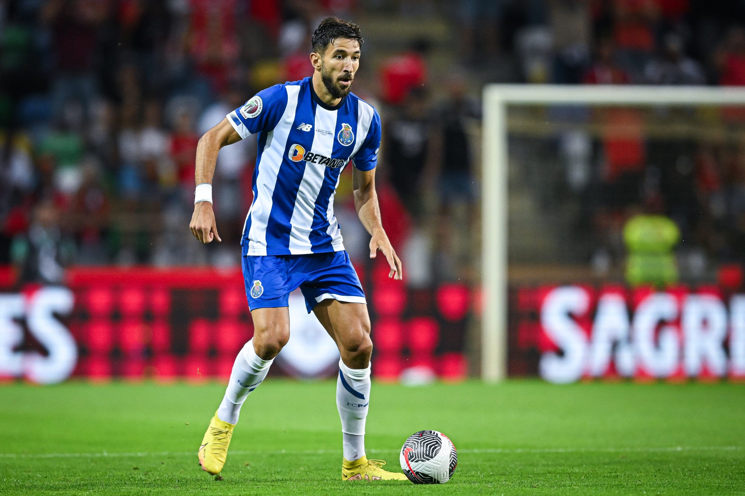 AVEIRO, PORTUGAL - AUGUST 9: Marko Grujic of FC Porto in action during the Supercopa de Portugal Final match between SL Benfica v FC Porto at Estadio Municipal de Aveiro on August 9, 2023 in Aveiro, Portugal. (Photo by Octavio Passos/Getty Images)