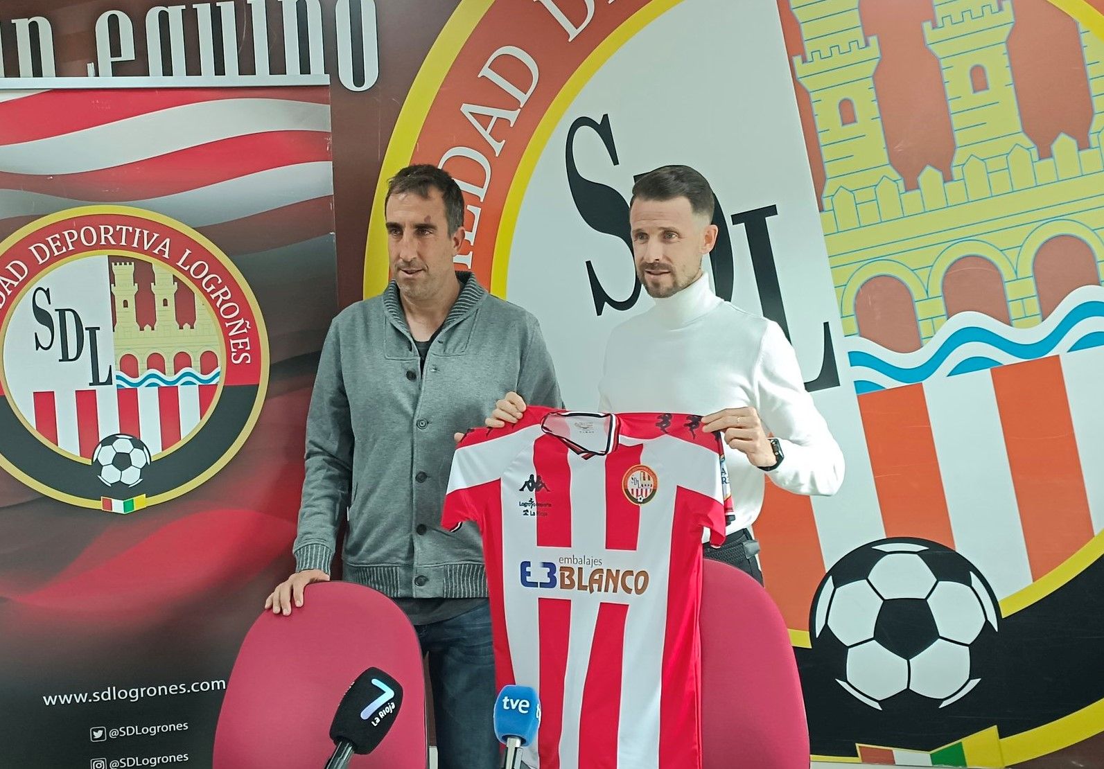 Andrés García y Ángel Murcia llegan a Las Gaunas con optimismo por revertir la situación del conjunto riojano. Imagen SD Logroñés