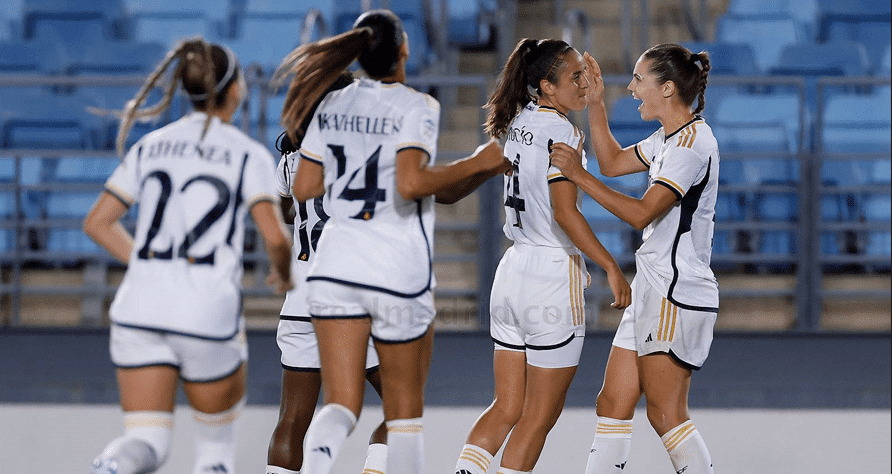 El Real Madrid celebra el gol de Rocío Gálvez, que supone la victoria para el equipo. Fuente: Real Madrid
