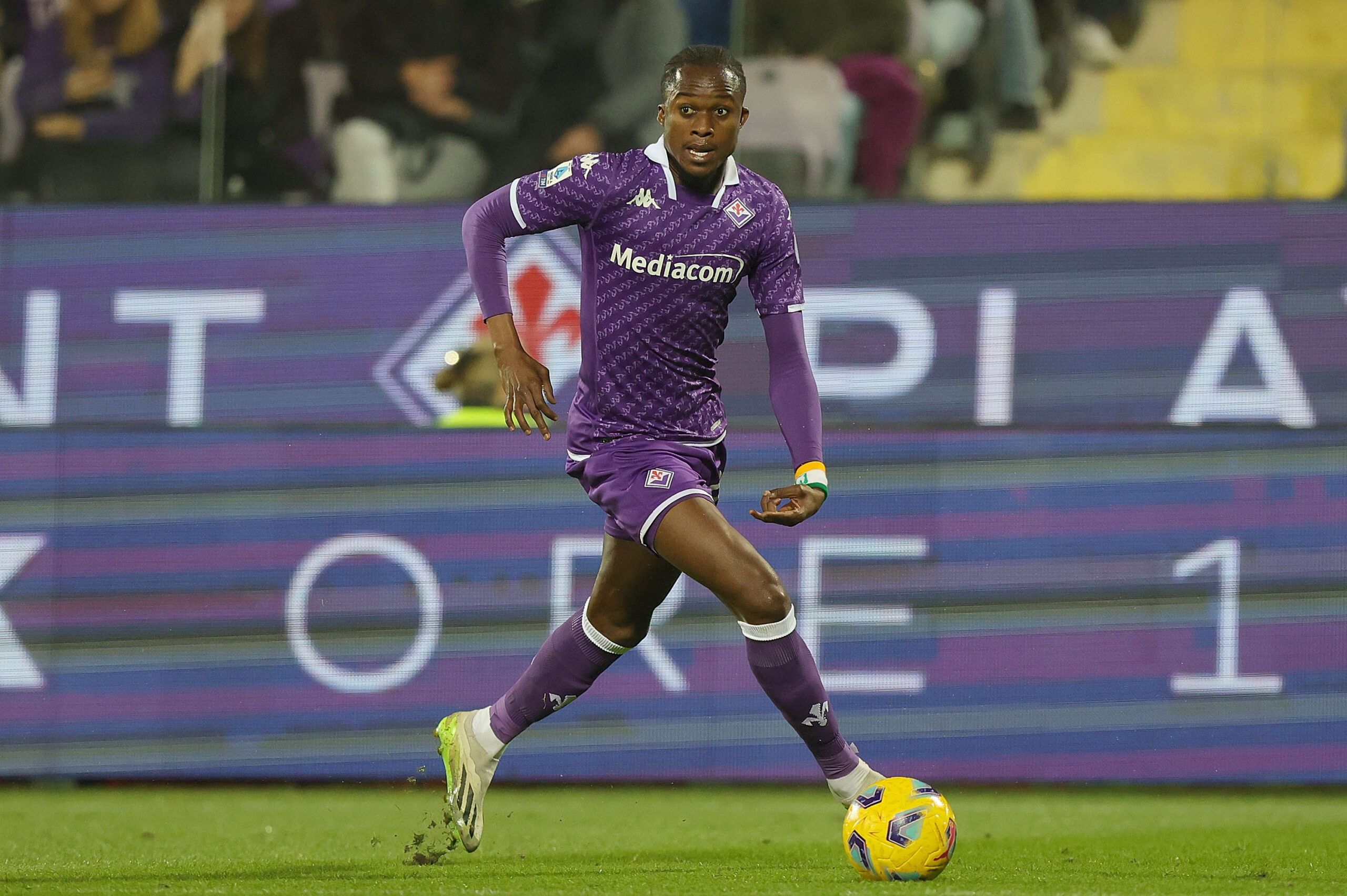 FLORENCE, ITALY - NOVEMBER 5: Christian Michael Kouakou Kouamé of ACF Fiorentina looks on during the Serie A TIM match between ACF Fiorentina and Juventus at Stadio Artemio Franchi on November 5, 2023 in Florence, Italy. (Photo by Gabriele Maltinti/Getty Images)