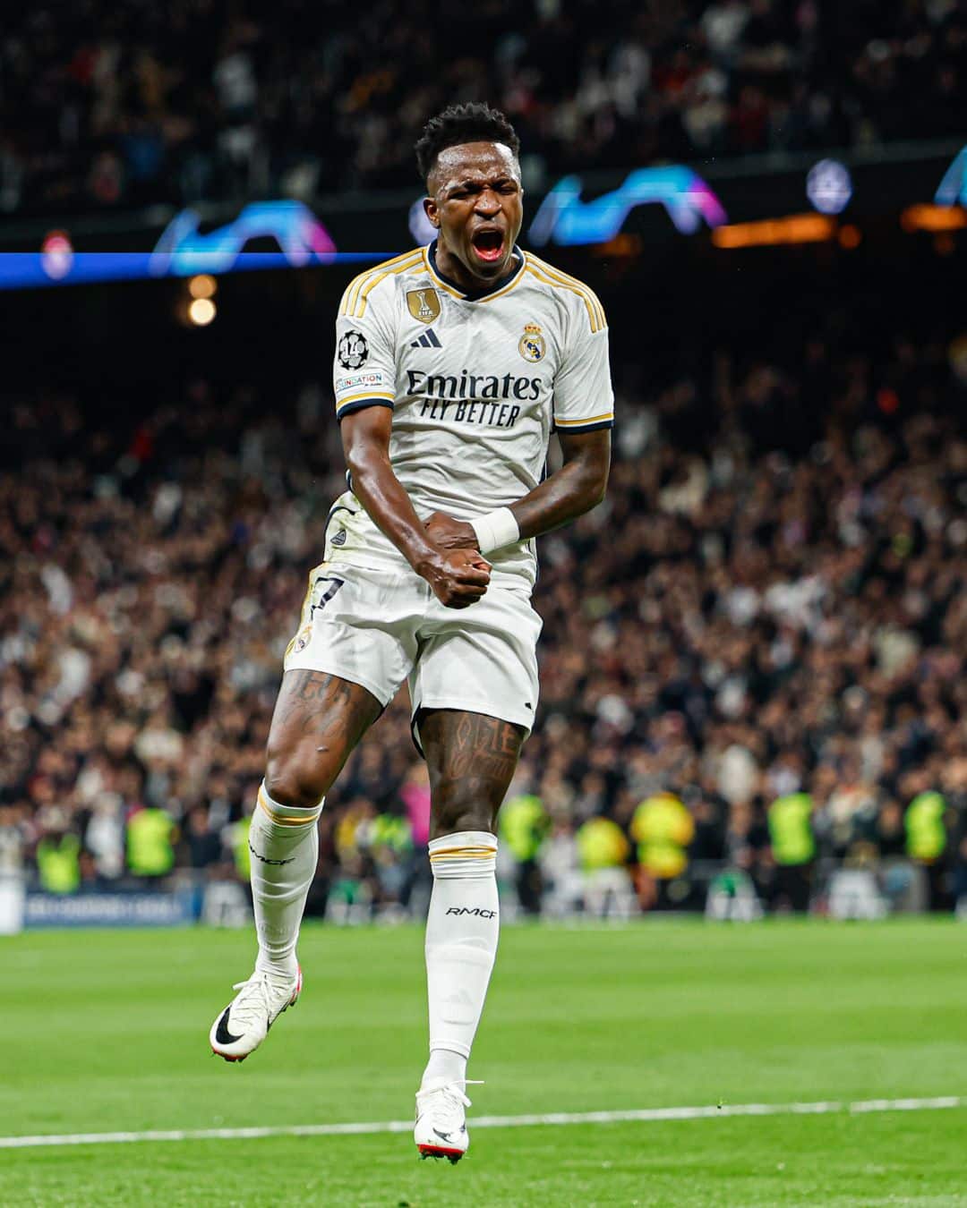Vinicius, en el encuentro ante el Sporting de Braga. Foto: @realmadrid.