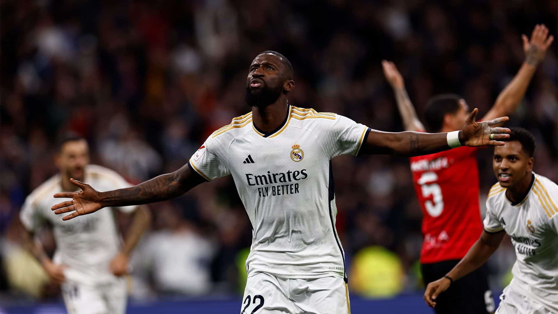 Rüdiger celebra el gol de la victoria ante el mallorca. Foto: Twitter Real Madrid