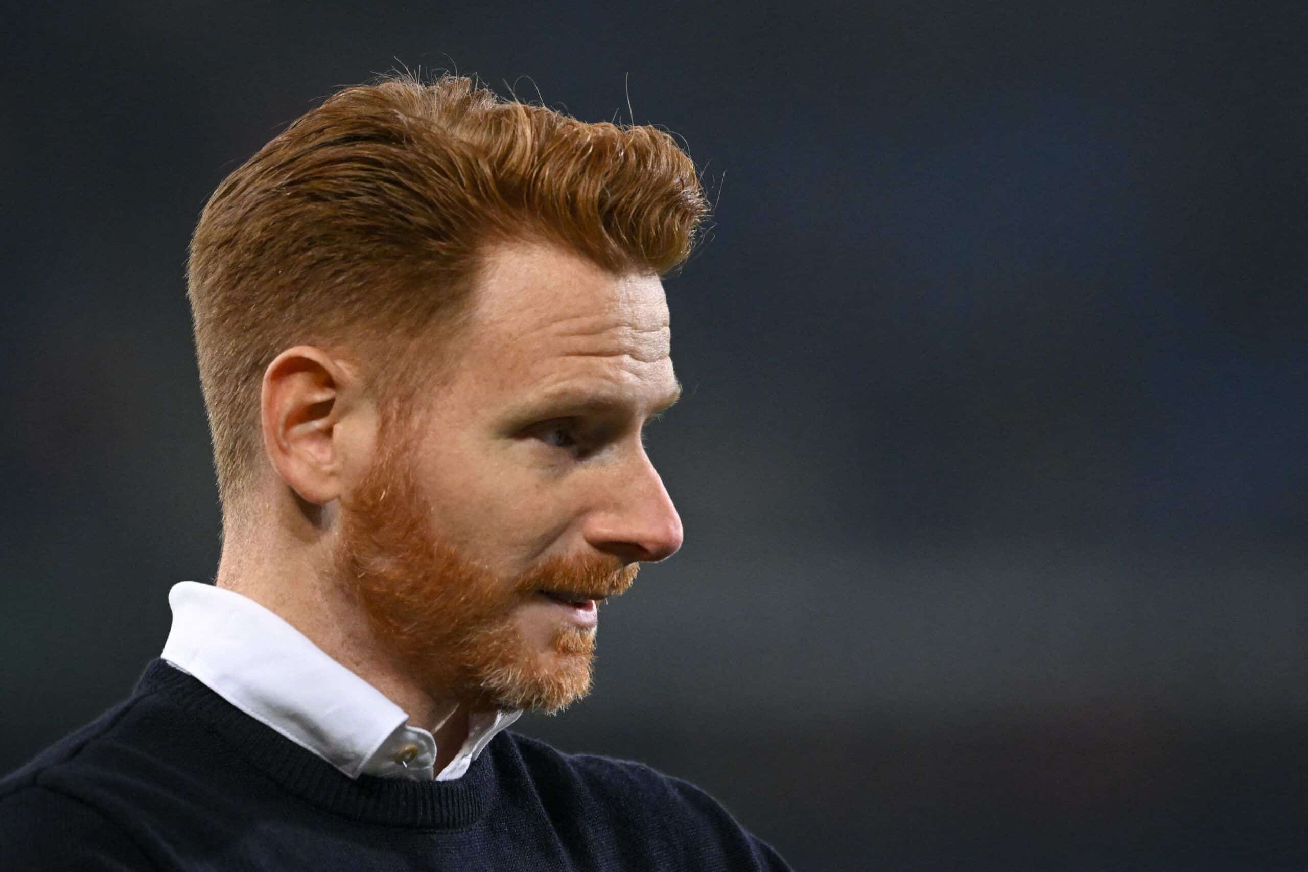 Basel's Spanish coach Guillermo Abascal looks on during the UEFA Europa Conference League match between Basel and Marseille (OM) at the Saint Jakob-Park Stadium in Basel, northern Switzerland, on March 17, 2022. (Photo by Fabrice COFFRINI / AFP) (Photo by FABRICE COFFRINI/AFP via Getty Images)