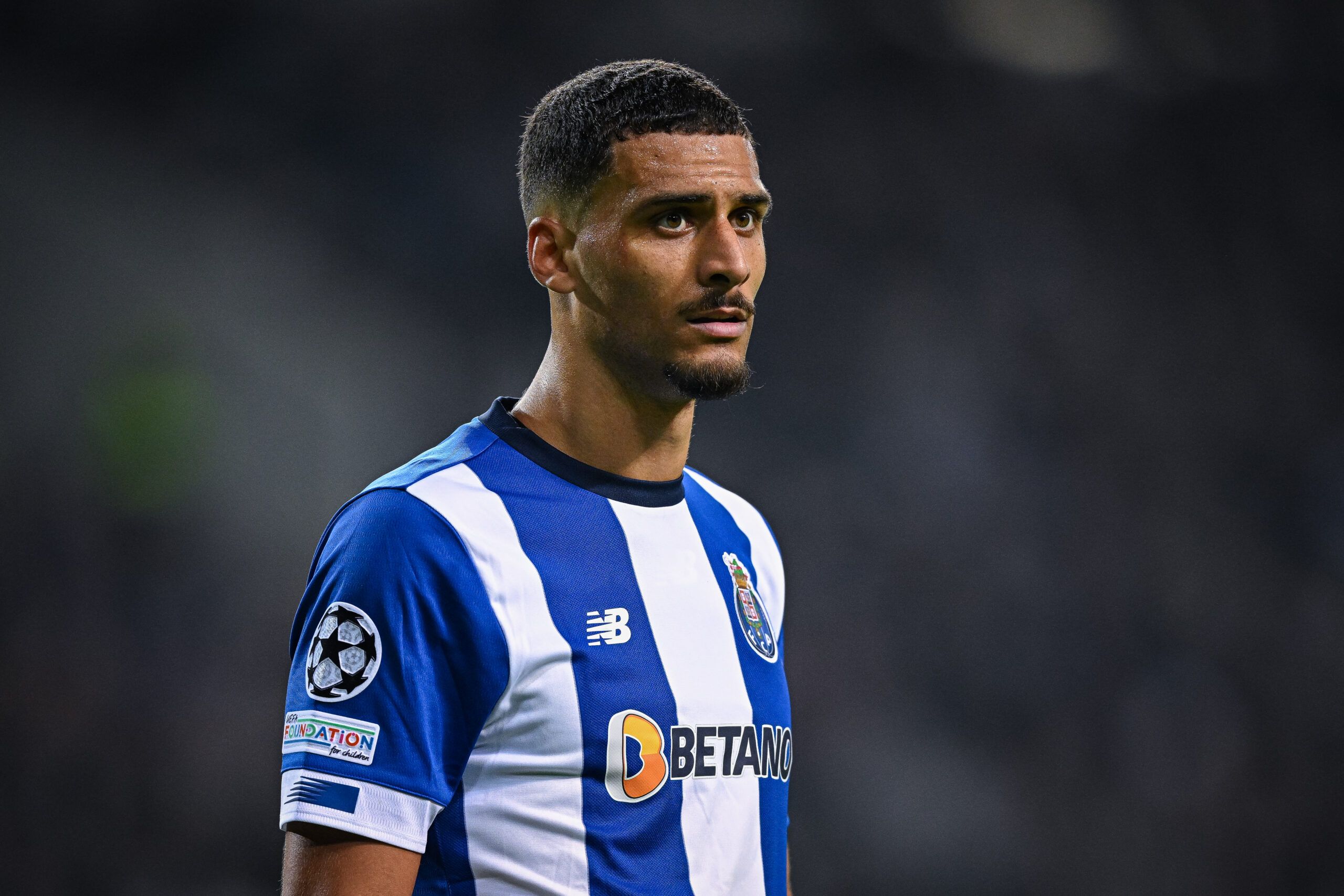 PORTO, PORTUGAL - NOVEMBER 7: David Carmo of FC Porto looks on during the UEFA Champions League match between FC Porto and Royal Antwerp FC at Estadio do Dragao on November 7, 2023 in Porto, Portugal. (Photo by Octavio Passos/Getty Images)