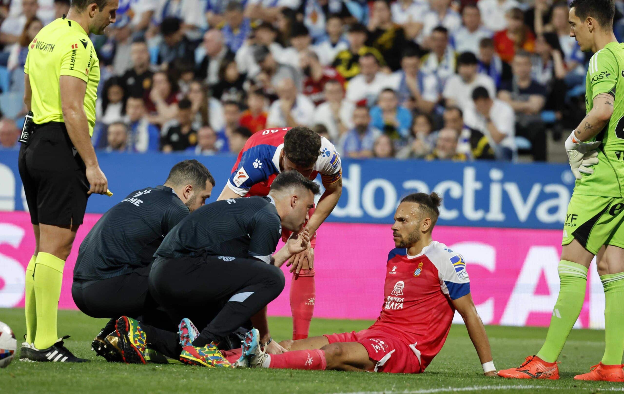 Braithwaite lesionado el pasado domingo en La Romareda