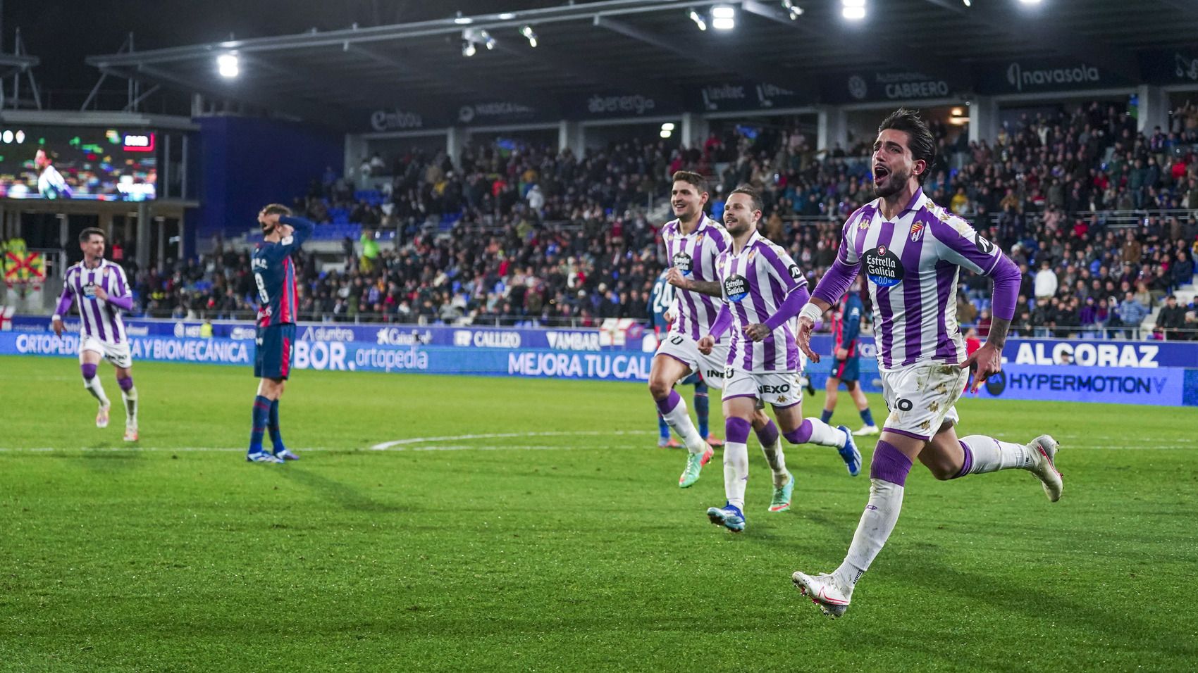 Monchu celebra su gol ante la SD Huesca. Foto: Real Valladolid
