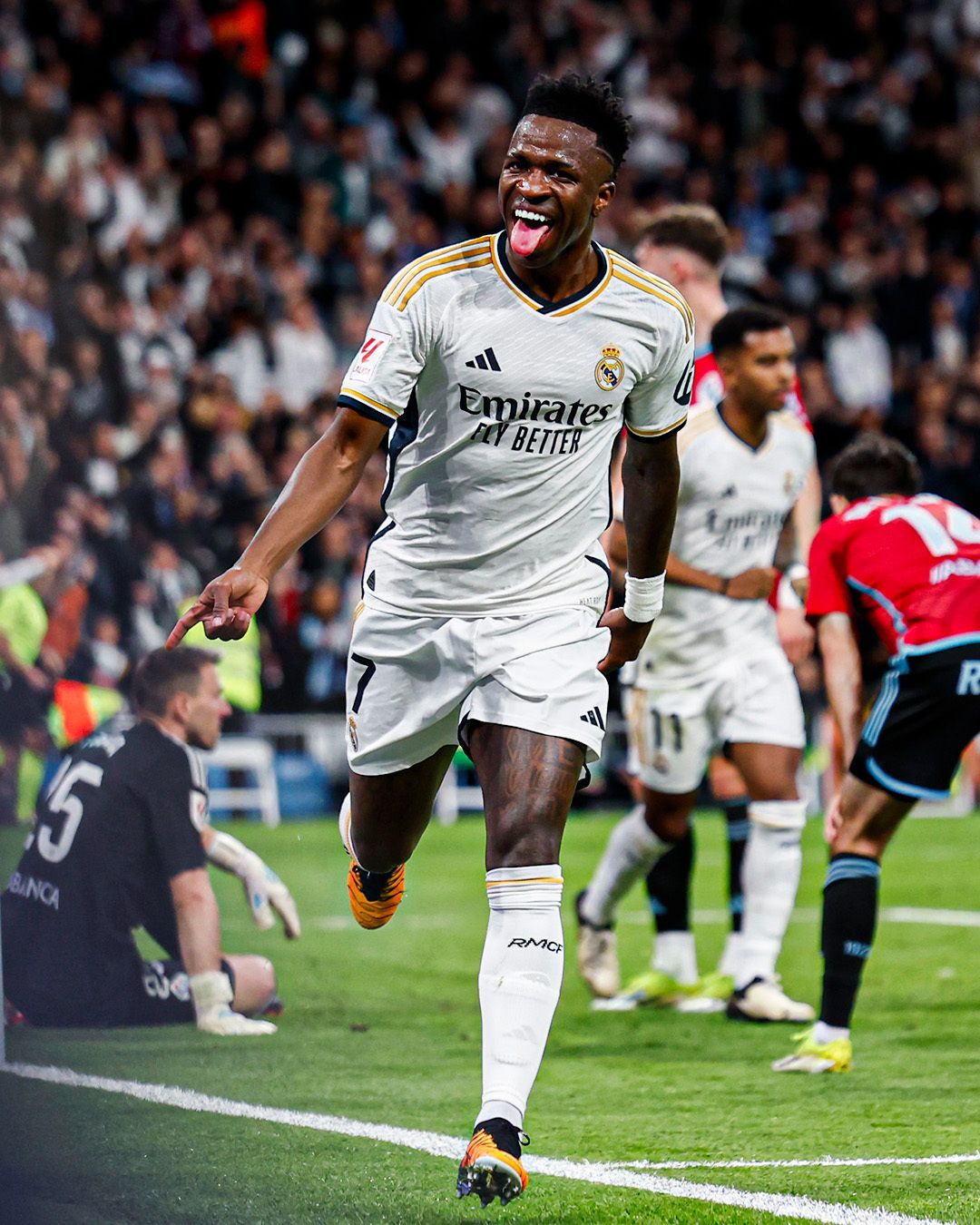 Vinicus celebra su gol ante el Celta de Vigo. Foto: Real Madrid