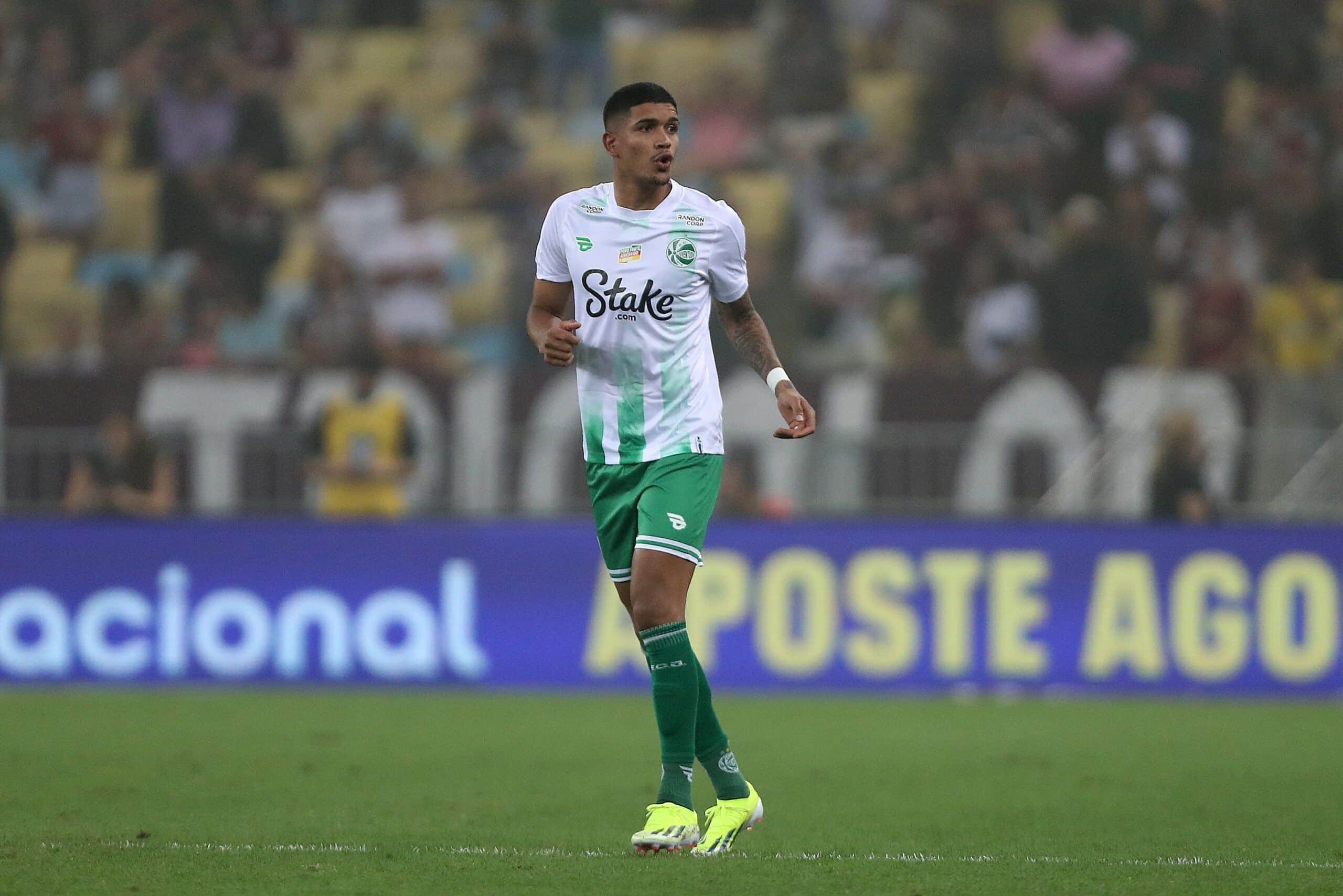 RIO DE JANEIRO, BRAZIL - AUGUST 7: Lucas Barbosa of Juventude celebrates after scoring the first goal of his team during the match between Fluminense and Juventude as part of Copa do Brasil 2024 at Maracana Stadium on August 7, 2024 in Rio de Janeiro, Brazil. (Photo by Wagner Meier/Getty Images)