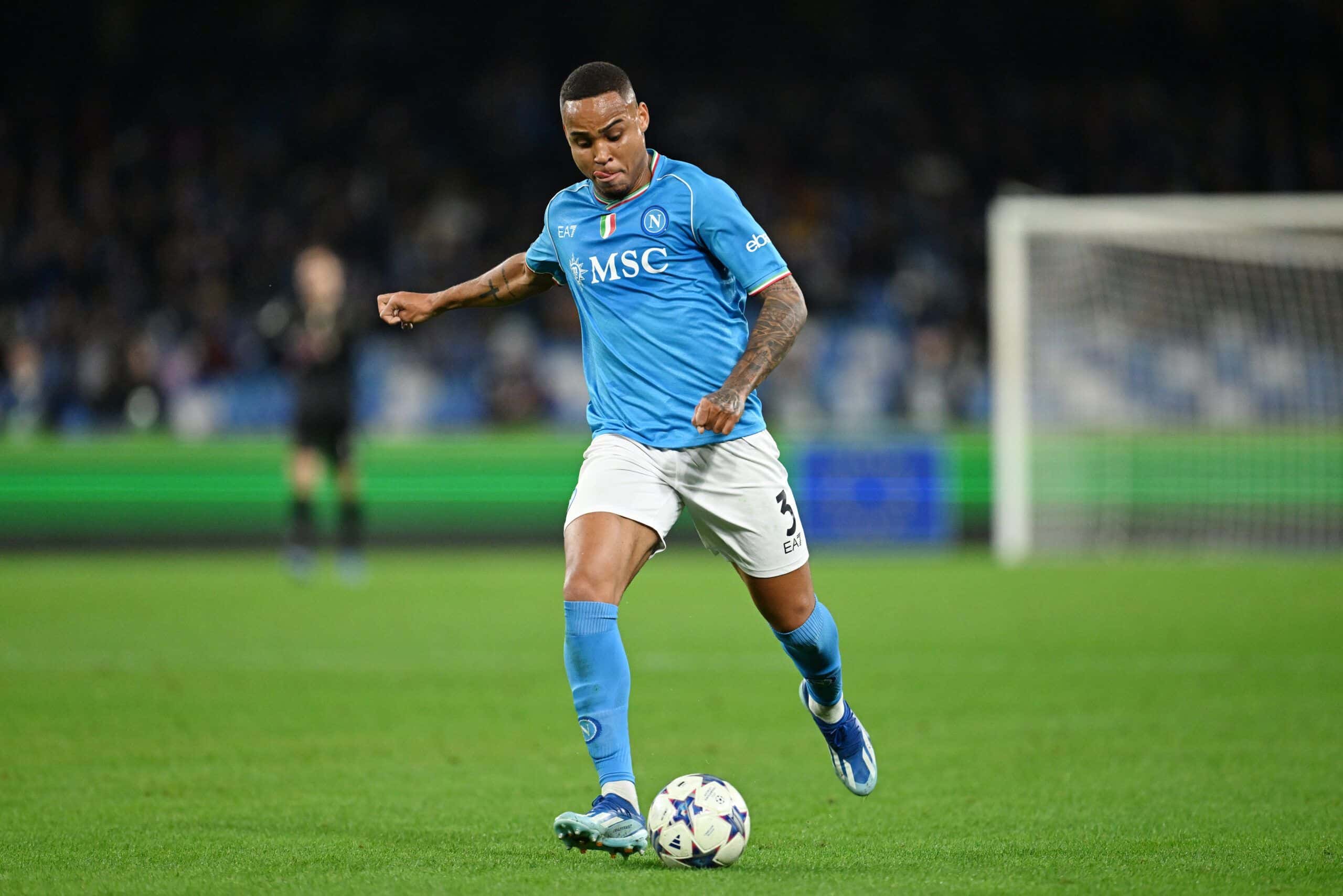 NAPLES, ITALY - DECEMBER 12: Natan of SSC Napoli during the UEFA Champions League match between SCC Napoli and SC Braga at Stadio Diego Armando Maradona on December 12, 2023 in Naples, Italy. (Photo by Francesco Pecoraro/Getty Images)