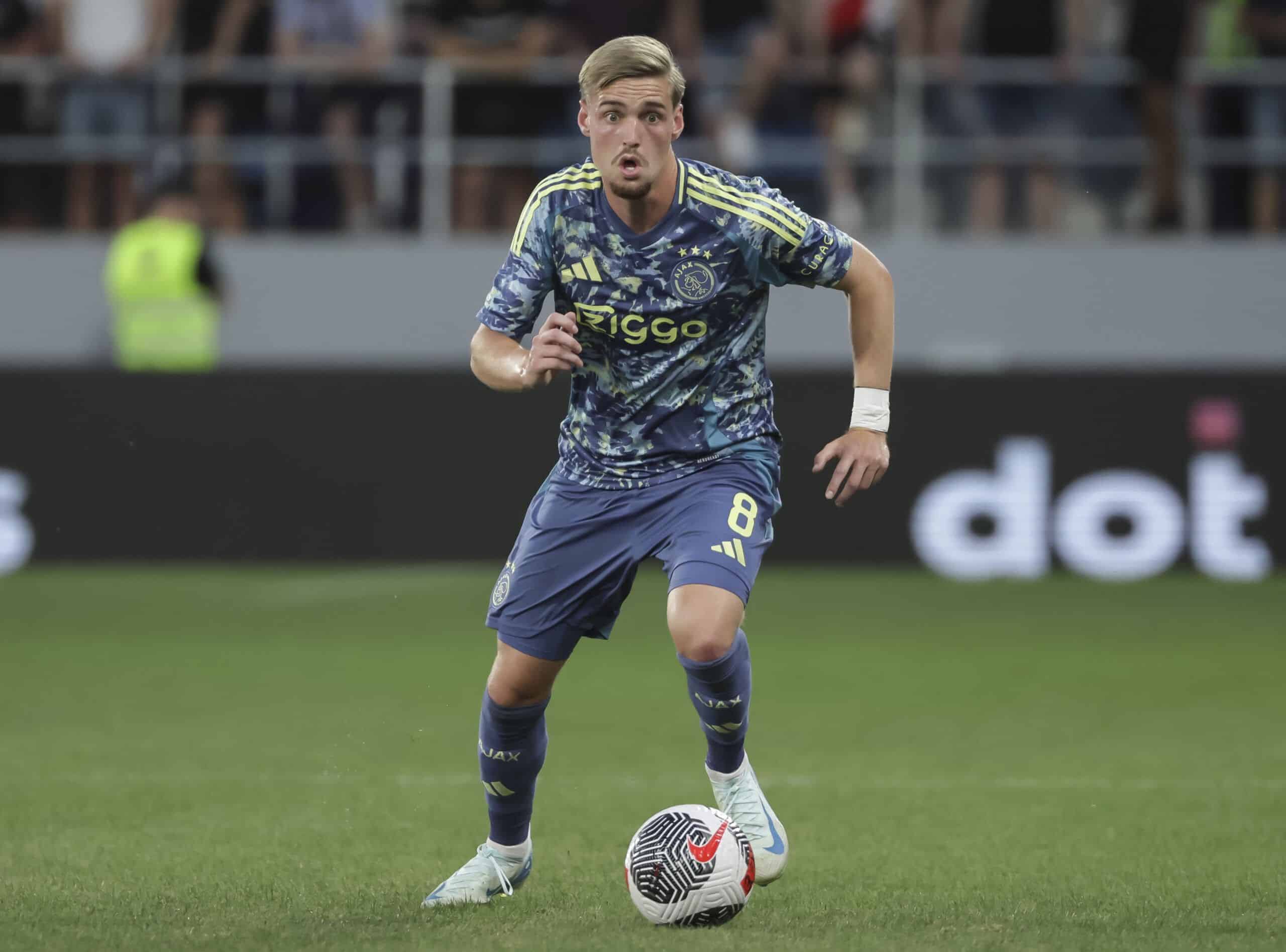 BACKA TOPOLA, SERBIA - AUGUST 01: Kenneth Taylor of Ajax in action during the UEFA Europa League Second Qualifying Round 2nd leg match between FK Vojvodina and FC Ajax at TSC Arena on August  01, 2024 in Backa Topola, Serbia. (Photo by Srdjan Stevanovic/Getty Images)