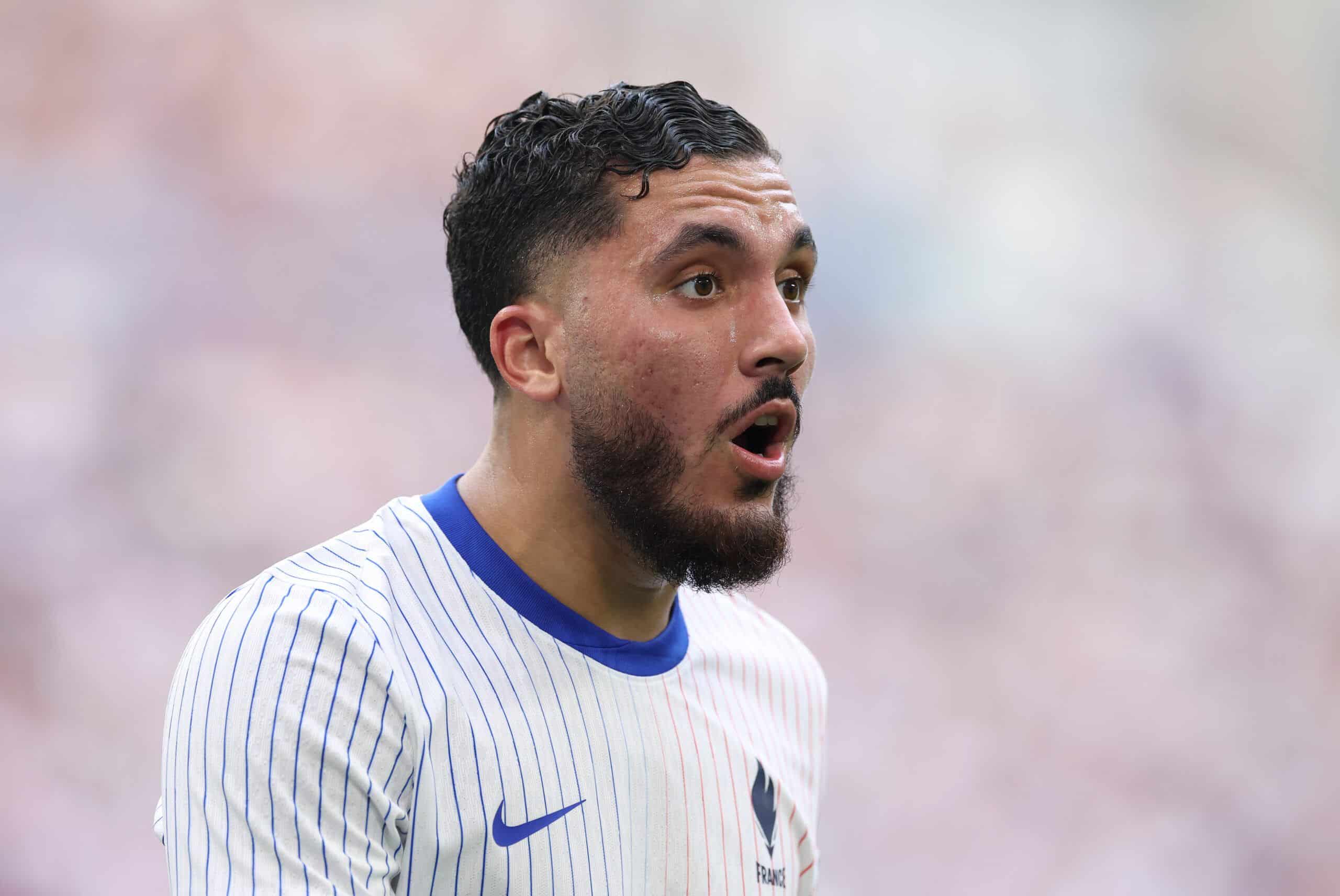 MARSEILLE, FRANCE - JULY 30: Rayan Cherki #18 of Team France during the Men's group A match between New Zealand and France during the Olympic Games Paris 2024 at Stade de Marseille on July 30, 2024 in Marseille, France. (Photo by Alex Livesey/Getty Images)