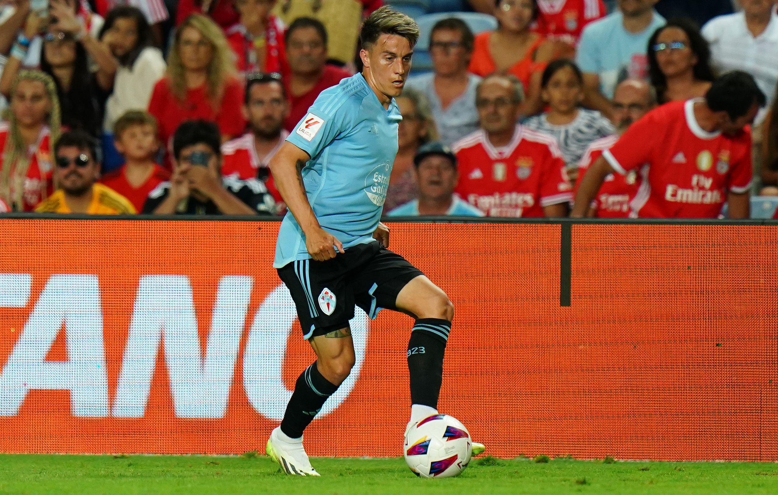 FARO, PORTUGAL - JULY 21:  Franco Cervi of RC Celta de Vigo in action during the Pre-Season Friendly match between SL Benfica and RC Celta de Vigo at Estadio Algarve on July 21, 2023 in Faro, Portugal.  (Photo by Gualter Fatia/Getty Images)
