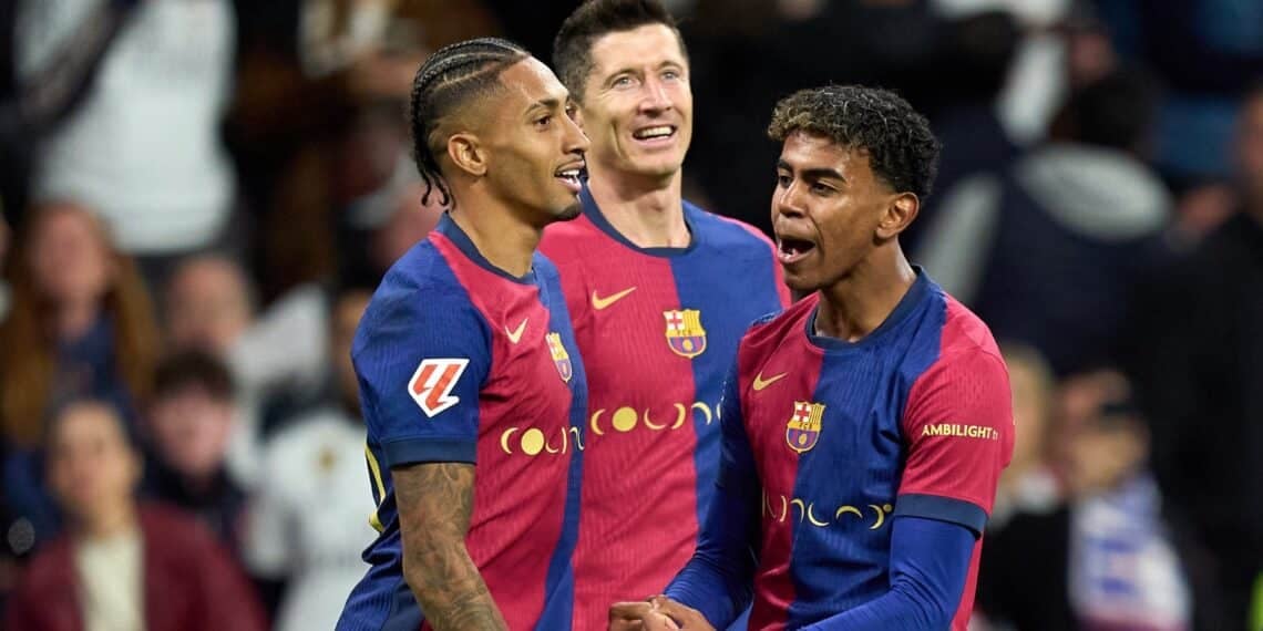 Raphinha Lewandowski Lamine Barça