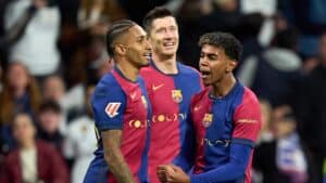 Raphinha Lewandowski Lamine Barça