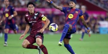 Raphinha, en el Vissel Kobe-Barcelona.