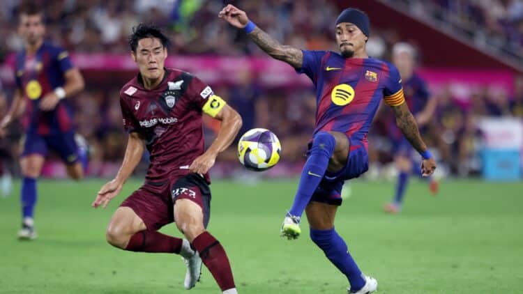 Raphinha, en el Vissel Kobe-Barcelona.