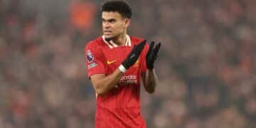 Luis Díaz, en un partido con el Liverpool.