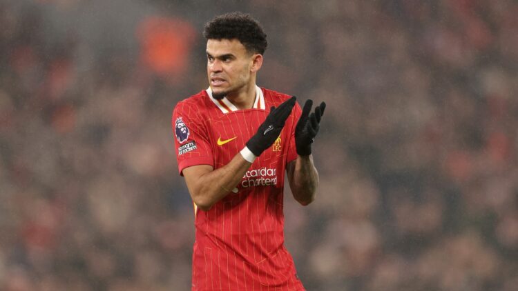 Luis Díaz, en un partido con el Liverpool.