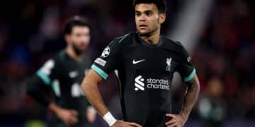 Luis Díaz, con el Liverpool.