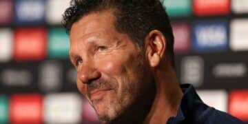 El Cholo Simeone, en rueda de prensa del Atleti.