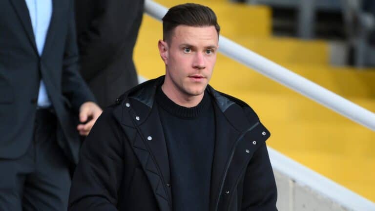 Ter Stegen, en la grada de Montjuic.