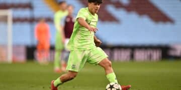 Jan Virgili, en el Youth League con el Barcelona.