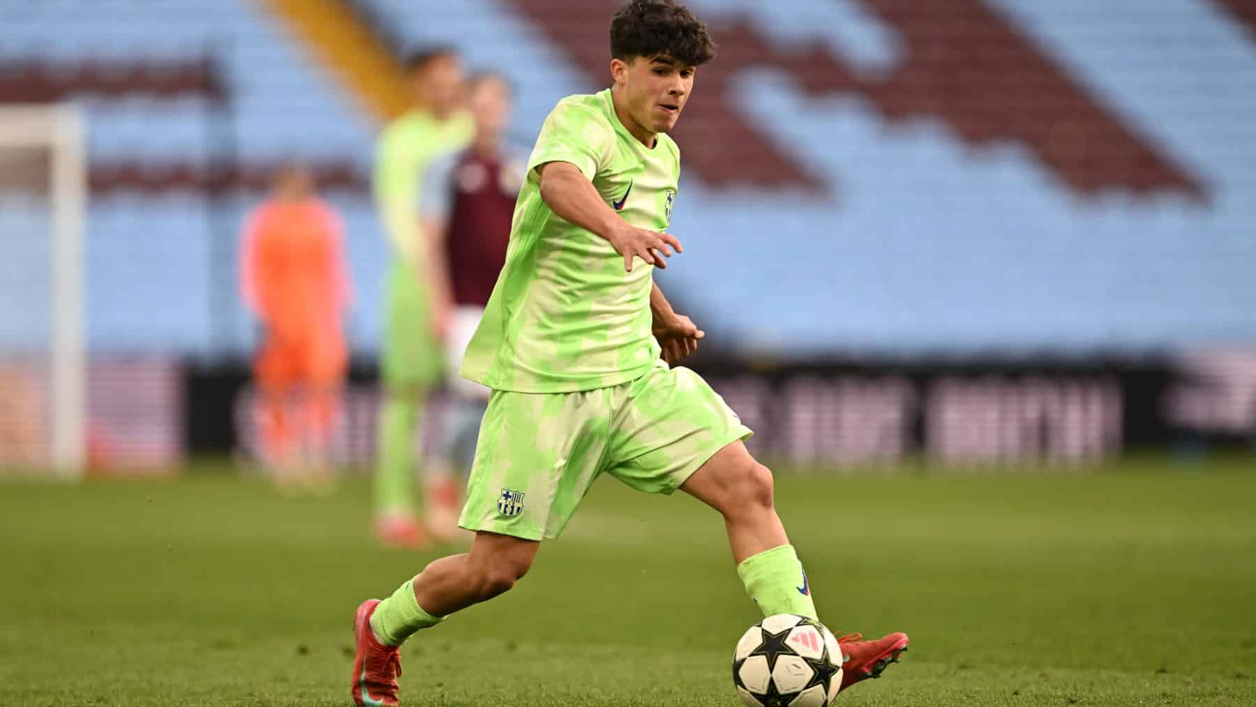 Jan Virgili, en el Youth League con el Barcelona.