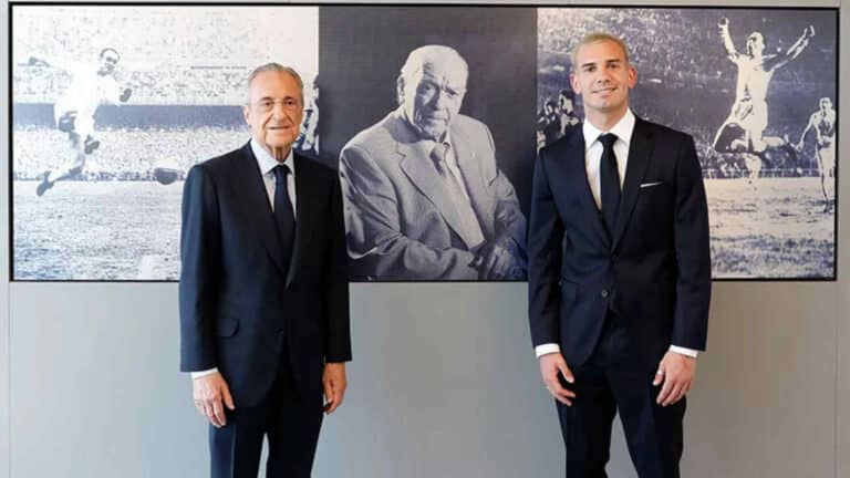 Franco Mastantuono con Florentino Pérez