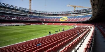 El Camp Nou, en obras.
